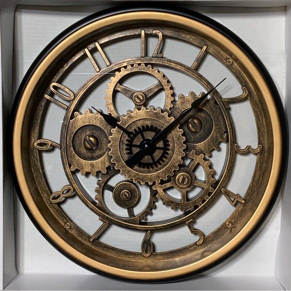 Steampunk Industrial Gear Wall Clock 3D Retro Rustic Vintage Decor Black Bronze - Picture 11 of 16